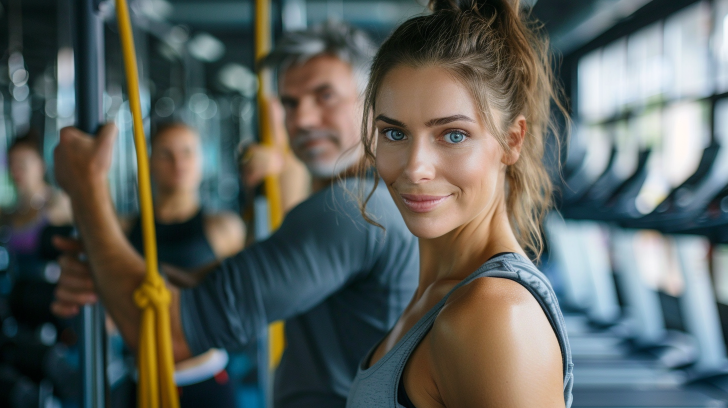 Молода жінка медитує після тренування